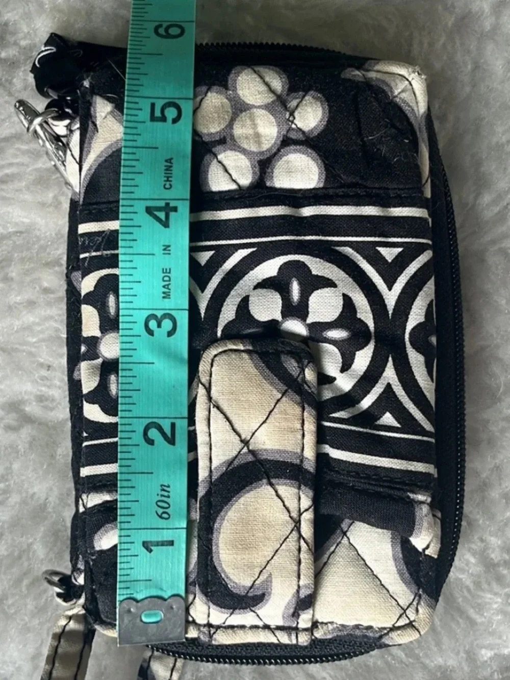 Vera Bradley Night & Day black white retired Small Cosmetic & matching wristlet